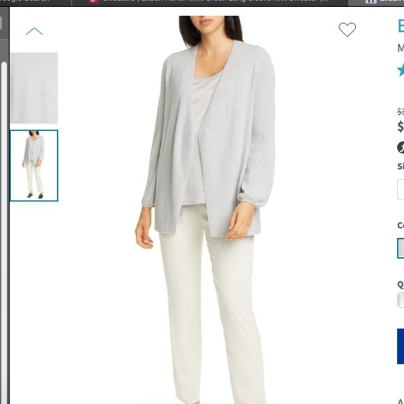 ✨NWOT Eileen Fisher Metallic Wool Open Cardigan S - Picture 1 of 15